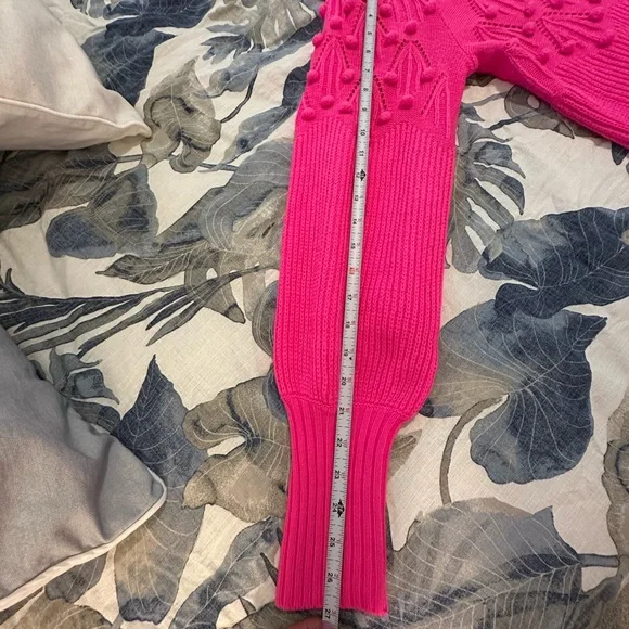 *EUC* Lilly Pulitzer Vibrant Pink Pom Pom Sweater - Picture 7 of 7